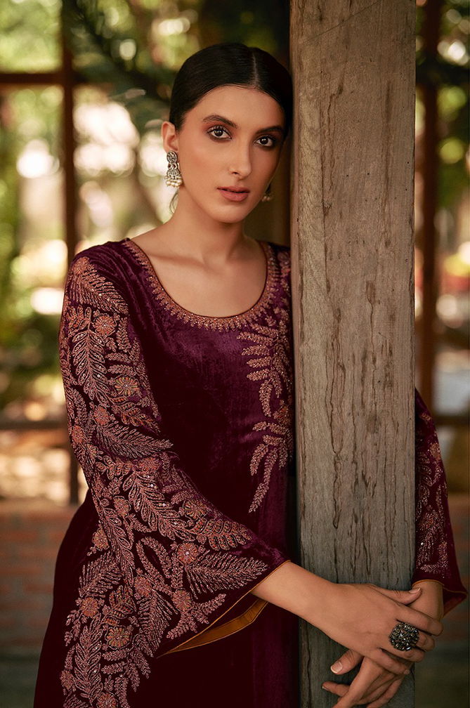 Elie By Aiqa Pure Velvet Top Bottom With Dupatta Dress Material Catalog